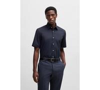 BOSS Regular-fit shirt in easy-iron stretch-cotton poplin - Style H-JOE-kent-SH-C3-232, 50539774 Dark Blue 14.5