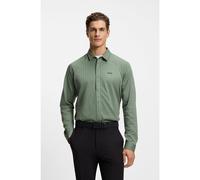 BOSS Regular-fit shirt in knitted cotton piqué - Style B_EXCURSE_L, 50544843 Green Patterned L