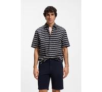 BOSS Regular-fit shirt in printed cotton poplin - Style Rash_2_M, 50559628 Blue Patterned S