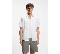 BOSS Regular-fit shirt in printed cotton poplin - Style Rash_2_M, 50559628 White L