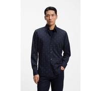 BOSS Regular-fit shirt in printed cotton poplin - Style Relegant_6_M, 50553704 Blue Patterned S
