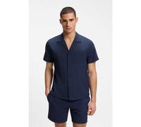 BOSS Regular-fit shirt in seersucker fabric - Style Relax_Shirt, 50561168 Dark Blue L