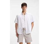 BOSS Regular-fit shirt in soft-washed Oxford cotton - Style Rash_2_M, 50537332 White S