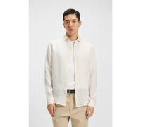 BOSS Regular-fit shirt in striped linen chambray - Style C-HAL2-spr-C1-252_IN, 50552053 White Patterned L