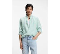 BOSS Regular-fit shirt in striped linen - Style H-LIAM-BD-E-C1-261, 50560595 Green stripes M