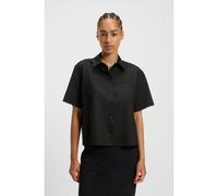 BOSS Regular-fit short-sleeved blouse in virgin wool - Style Bulera, 50546614 Black 4
