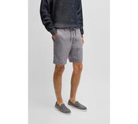 BOSS Regular-fit shorts in a linen blend with drawcord - Style C-Kane-RDS-Shorts, 50538016 Grey 38R
