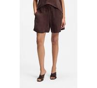 BOSS Regular-fit shorts in canvas with drawstring waist - Style Tomica, 50568332 Dark Brown 10