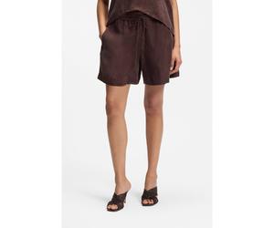 BOSS Regular-fit shorts in canvas with drawstring waist - Style Tomica, 50568332 Dark Brown 10