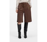 BOSS Regular-fit shorts in faux suede with front pleats - Style C_Talarina4, 50572595 Brown 6
