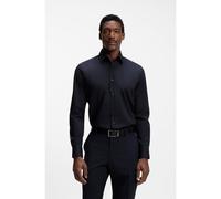 BOSS Regular-fit shirt in easy-iron stretch-cotton poplin - Style H-JOE-kent-C1-214, 50473265 Dark Blue 16