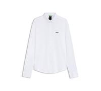 BOSS Regular-fit Stretch Jersey Logo Shirt White