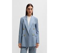 BOSS Regular-fit suit jacket in checked virgin wool - Style Jaleto3, 50530606 Light Blue 8