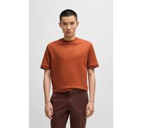 BOSS Regular-fit T-shirt in cotton-blend seersucker fabric - Style P-Taut 25, 50537495 Orange M
