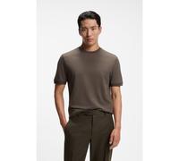 BOSS Regular-fit T-shirt in cotton-silk jacquard - Style L-Tesar 141, 50565889 Brown XL