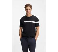 BOSS Regular-fit T-shirt in stretch cotton with logo stripe - Style Tee 2_IN, 50533523 Dark Blue S