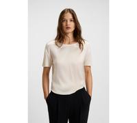 BOSS Regular-fit T-shirt with stretch-silk front - Style Esandy, 50457656 Natural S