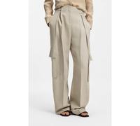 BOSS Regular-fit trousers in a herringbone linen blend - Style Tapasa, 50558529 Light Beige 16