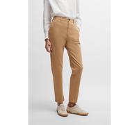BOSS Regular-fit trousers in stretch-cotton satin - Style C_Tachini2-D, 50508675 Beige 12