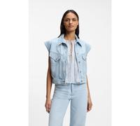 BOSS Regular-fit vest in blue marbled denim - Style C_VEST 1.0, 50561036 Light Blue L