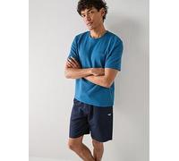BOSS Regular Fit Waffle Loungewear T-Shirt, Blue, Size M, Men Blue