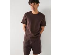 BOSS Regular Fit Waffle Loungewear T-Shirt, Brown, Size 2Xl, Men Brown