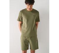 BOSS Regular Fit Waffle Loungewear T-Shirt, Green, Size S, Men Green