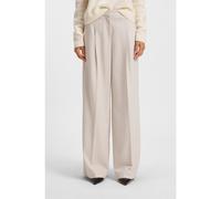 BOSS Regular-fit wide-leg trousers in soft flannel - Style Tiana4, 50548280 Natural 18