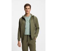 BOSS Regular-fit zip-up hoodie with jacquard stripes - Style KN_Active Push HD, 50553760 Olive M