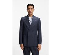 BOSS Relaxed-fit blazer in micro-patterned virgin wool - Style C-Callum-DB-Peak-254, 50564084 Dark Blue 44R