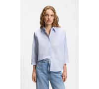 BOSS Relaxed-fit blouse in cotton poplin with kimono sleeves - Style C_Belenta, 50553519 Light Blue 18