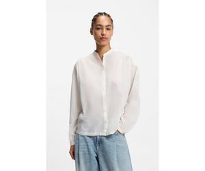 BOSS Relaxed-fit blouse in cotton voile - Style C_Bizzan, 50540396 White 16