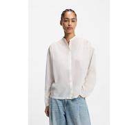 BOSS Relaxed-fit blouse in cotton voile - Style C_Bizzan, 50540396 White 8