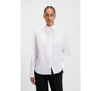 BOSS Relaxed-fit blouse in cotton with half-buttoned sleeves - Style BinaliaTI_Friday, 50548455 White 14