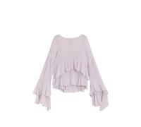 BOSS relaxed-fit blouse in seersucker - Purple 36-38-40-42