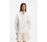 BOSS Relaxed-fit blouse in striped cotton poplin - Style Saturday_1, 50566475 Light Yellow 12