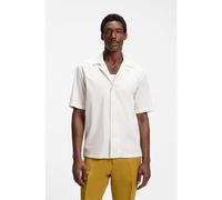 BOSS Relaxed-fit camp-collar shirt in stretch cotton poplin - Style C-LARS2-CA MP-263, 50567417 Natural S