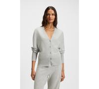 BOSS Relaxed-fit cardigan in cashmere with ribbed trims - Style Fuvrona, 50548814 Light Grey L