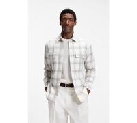 BOSS Relaxed-fit check shirt in virgin wool blend - Style C-OWEN-K-2PP-263, 50568220 White Patterned XXXL