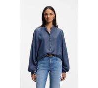 BOSS Relaxed-fit denim-look blouse with kimono sleeves - Style C_Betta, 50559053 Blue 6