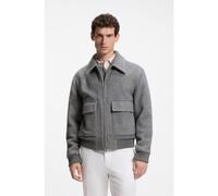 BOSS Relaxed-fit jacket in a herringbone-patterned alpaca blend - Style H-Charly-254, 50550739 Grey Patterned 46R