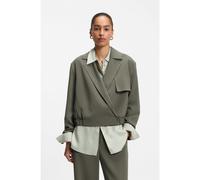 BOSS Relaxed-fit jacket in Japanese crepe - Style Jenchi, 50564477 Dark Green 10