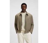 BOSS Relaxed-fit jacket in stretch fabric with wing collar - Style C-Crow-Coach-254, 50551512 Light Brown 40R