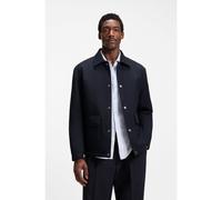 Boss Mens Boss Relaxed-Fit Collared Woven Jacket Dark Blue 38