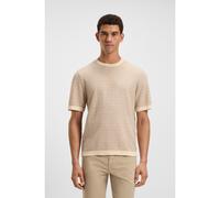 BOSS Relaxed-fit jacquard-knit T-shirt - Style C-Jiordano, 50537662 Light Beige M