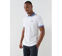 BOSS Relaxed Fit Jersey Tipped Polo Shirt, White, Size M, Men White