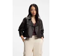 BOSS Relaxed-fit leather jacket with trench styling - Style Sarcae, 50559306 Dark Brown
