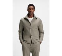 BOSS Relaxed-fit overshirt in checked stretch fabric - Style C-Craig-Coach-253, 50546049 Beige Patterned 40R