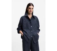 BOSS Relaxed-fit overshirt in denim-look tweed - Style C_Jatessa, 50551844 Dark Blue 10