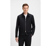 BOSS Relaxed-fit overshirt in melange virgin wool - Style C-Carper-Zip-253, 50546339 Dark Blue 44R